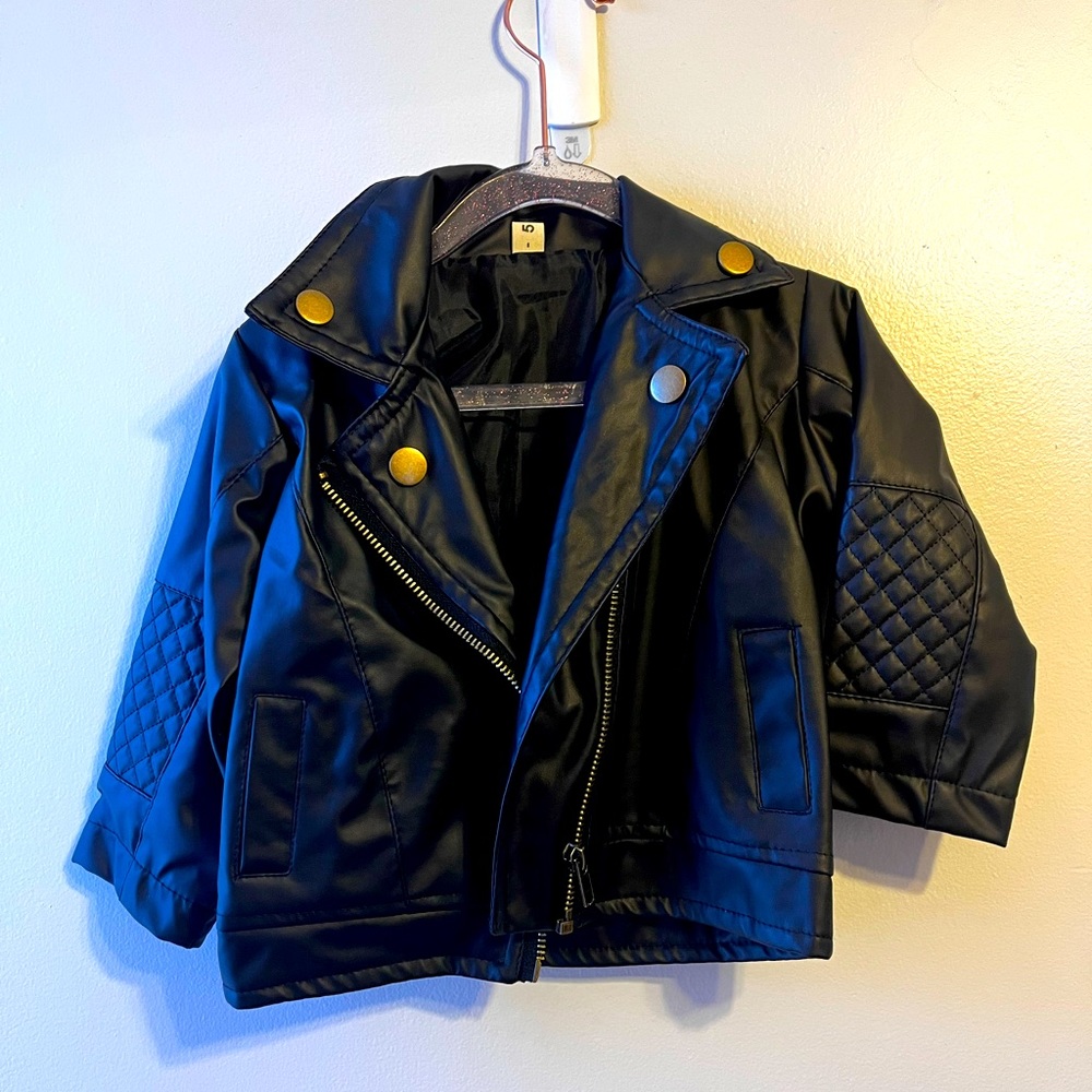 Faux leather biker jacket
